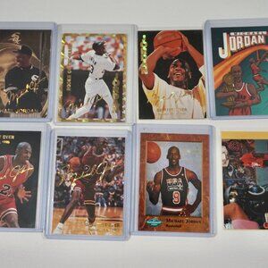 8x LOT 90s CRACKED ICE MICHAEL JORDAN GOLD FOIL ART WHITESOX PRIZMS RC RARE AIR